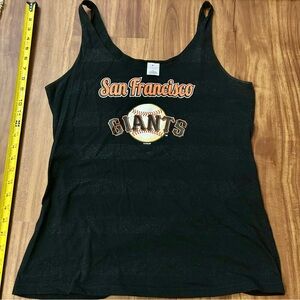 Shimmer Sparkly San Francisco Giants Black Tank Top MLB Baseball SF